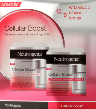 NEUTROGENA ,przeciwzmarszczkowy krem na dzień 50 ml, odnawiający krem na noc 50 ml, Cellular Boost,przód