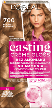 L'ORÉAL PARIS CASTING CREME GLOSS ,farba do włosów, półtrwała, nr 700 Blond,przód