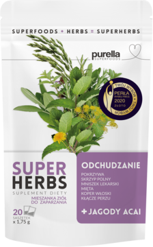 PURELLA SUPERFOODS Super Herbs Odchudzanie,mieszanka ziół do zaparzania, suplement diety,przód