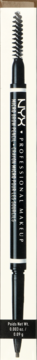 Czarny mechaniczny ołówek do brwi NYX PROFESSIONAL MAKEUP MICRO BROW PENCIL ze szczoteczką, widok z przodu.