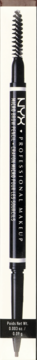 Czarny mechaniczny ołówek do brwi NYX Professional Makeup Micro Brow Pencil ze szczoteczką, widok z przodu.