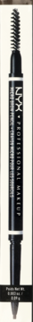 Czarny wysuwany ołówek do brwi NYX Professional Makeup Micro Brow Pencil ze szczoteczką, widok z przodu.