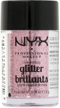 NYX PROFESSIONAL MAKEUP Glitter Brillants ,brokat do twarzy i ciała, nr 02 Rose,przód