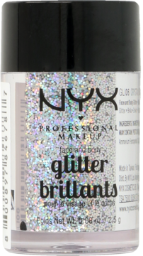 NYX PROFESSIONAL MAKEUP Glitter Brillants ,brokat do twarzy i ciała, nr 06 Crystal,przód