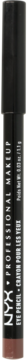 NYX PROFESSIONAL MAKEUP Slim Eye Pencil w czarnym opakowaniu z widoczną brązową końcówką, pionowo.