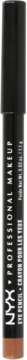 NYX PROFESSIONAL MAKEUP, brązowy podkład w cylindrycznej butelce z czarną nakrętką, widok z przodu.