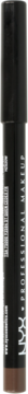 Czarny SLIM EYE PENCIL NYX Professional Makeup z brązową końcówką, pionowe ujęcie z boku na produkt.