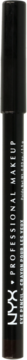 Czarna kredka NYX Professional Makeup Slim Eye Pencil, widok z przodu, pionowo, z białym napisem marki.