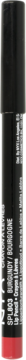 Cylindryczna kredka do ust SLIM LIP PENCIL, czarna z czerwoną dolną częścią, pionowo na jasnym tle.