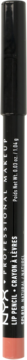 NYX Professional Makeup Slim Lip Pencil, czarna oprawka, widoczna brzoskwiniowa końcówka.