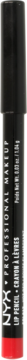 NYX Professional Makeup Slim Lip Pencil w kolorze czerwonym, pionowy widok z przodu z logo i nazwą.