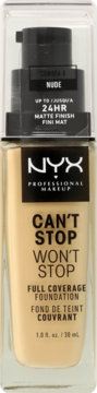 NYX PROFESSIONAL MAKEUP Can't Stop Won't Stop ,podkład do twarzy, matowy, pełne krycie, nr 6.5 Nude,przód