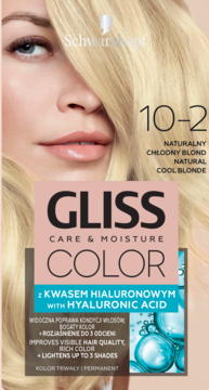SCHWARZKOPF GLISS COLOR Care & Moisture ,farba do włosów, trwała, nr 10-2 Naturalny Chłodny Blond,przód