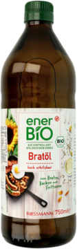 EnerBiO Bratöl bio olej słonecznikowy do smażenia, pieczenia, frytowania, brązowa butelka 750ml.