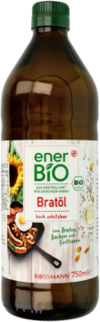 EnerBiO Bratöl bio olej słonecznikowy do smażenia, pieczenia, frytowania, brązowa butelka 750ml.