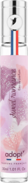 Adopt' Sweet romance Eau de parfum 30ml dla kobiet, smukła butelka z różową etykietą i francuską flagą.