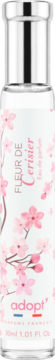 Adopt' Fleur de Cerisier woda perfumowana dla kobiet 30ml, butelka z różowymi kwiatami wiśni, widok z przodu.