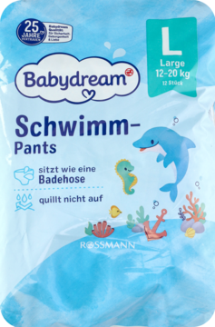 BABYDREAM ,pieluchy do pływania, Large, 12-20 kg,przód