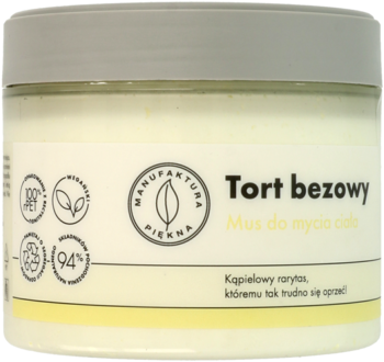 MANUFAKTURA PIĘKNA Tort bezowy ,mus do mycia ciała,przód
