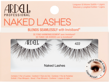 Ardell Professional Naked Lashes 422, delikatne i lekkie sztuczne rzęsy, przód beżowego opakowania.