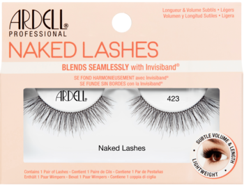 Sztuczne rzęsy Ardell Naked Lashes w białym opakowaniu z różowymi detalami, widok z przodu. Delikatna objętość.