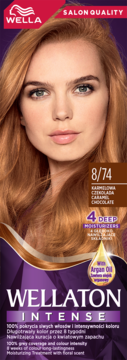 WELLA WELLATON Intense ,krem do włosów, koloryzujący, nr 8/74 Karmelowa Czekolada,przód