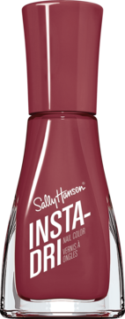 Szybkoschnący lakier Sally Hansen Insta-Dri Expresso 413, ciemnoczerwona butelka, widok z przodu.