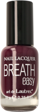 Tlenowy lakier do paznokci art de Lautrec Breath Easy w odcieniu burgundu, butelka z przodu.