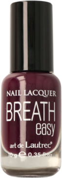 Tlenowy lakier do paznokci art de Lautrec Breath Easy w odcieniu burgundu, butelka z przodu.