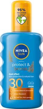NIVEA SUN Protect & Bronze ,balsam do opalania w sprayu, aktywizujący opaleniznę, SPF 30,przód