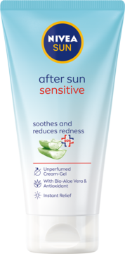 NIVEA SUN After Sun Sensitive,krem-żel po opalaniu, kojący, z Bio-Aloesem i Antyoksydantem,przód
