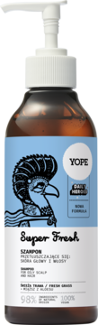 YOPE Super Fresh ,szampon do włosów przetłuszczających się, Świeża Trawa,przód