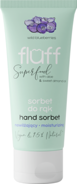 FLUFF Superfood ,sorbet do rąk, nawilżający, Jagody Leśne,przód