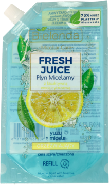 BIELENDA Fresh Juice ,płyn miecelarny z bioaktywną wodą cytrusową, orzeźwiający, cera szara, zmęczona, zapas,przód