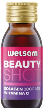WELSOM Beauty Shot ,napój typu shot, Kolagen 1000mg, Acerola,przód
