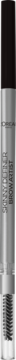 L'Oréal Paris Brow Artist Skinny Definer, automatyczna kredka do brwi, metaliczna obudowa, widok z przodu, lekko zamazany.