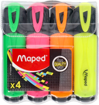 MAPED ,zakreślacze, 4 kolory,przód