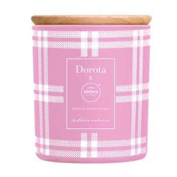 DOROTA & AROMA HOME ,świeca zapachowa, Konfitura Malinowa,przód