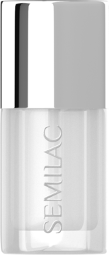 Semilac Primer, płyn do paznokci zwiększający przyczepność, w butelce z srebrnym korkiem, logo Semilac.