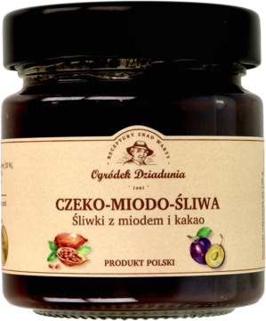 OGRÓDEK DZIADUNIA Czeko-Miodo-Śliwka ,śliwki z miodem i kakao,przód