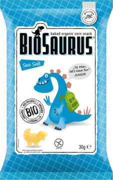 BIOSAURUS Sea Salt ,chrupki kukurydziane, bezglutenowe,przód