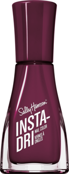 Sally Hansen Insta-Dri szybkoschnący lakier do paznokci #428 Zip Wine, butelka burgundowa z białym napisem.