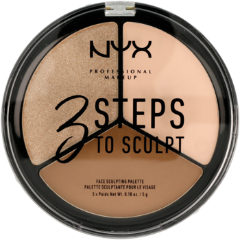 NYX PROFESSIONAL MAKEUP 3 Steps To Sculpt ,paleta do konturowania, nr 01 Fair,przód