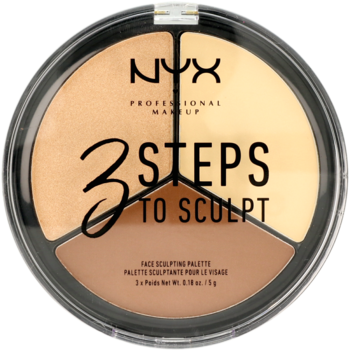 NYX PROFESSIONAL MAKEUP 3 Steps To Sculpt ,paleta do konturowania, nr 02 Light,przód