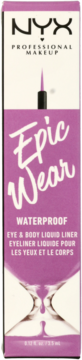 NYX Epic Wear wodoodporny eyeliner do oczu i ciała w fioletowym opakowaniu, widok z przodu.