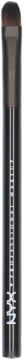 NYX Professional Makeup pędzel do makijażu nr 14, ciemny, z brązową końcówką i białym, pionowym napisem, widok z przodu.