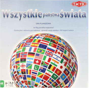 TACTIC Wszystkie Państwa Świata ,gra planszowa, 8+,przód