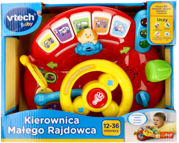 Czerwono-żółta VTech Kierownica Małego Rajdowca dla dzieci 12-36 miesięcy w pudełku.