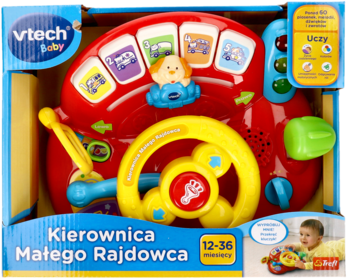 Czerwono-żółta VTech Kierownica Małego Rajdowca dla dzieci 12-36 miesięcy w pudełku.