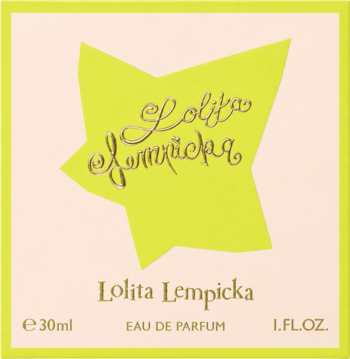 Lolita Lempicka woda perfumowana dla kobiet, 30ml, w beżowym pudełku z zieloną ramką, żółtą gwiazdą i srebrnym napisem.